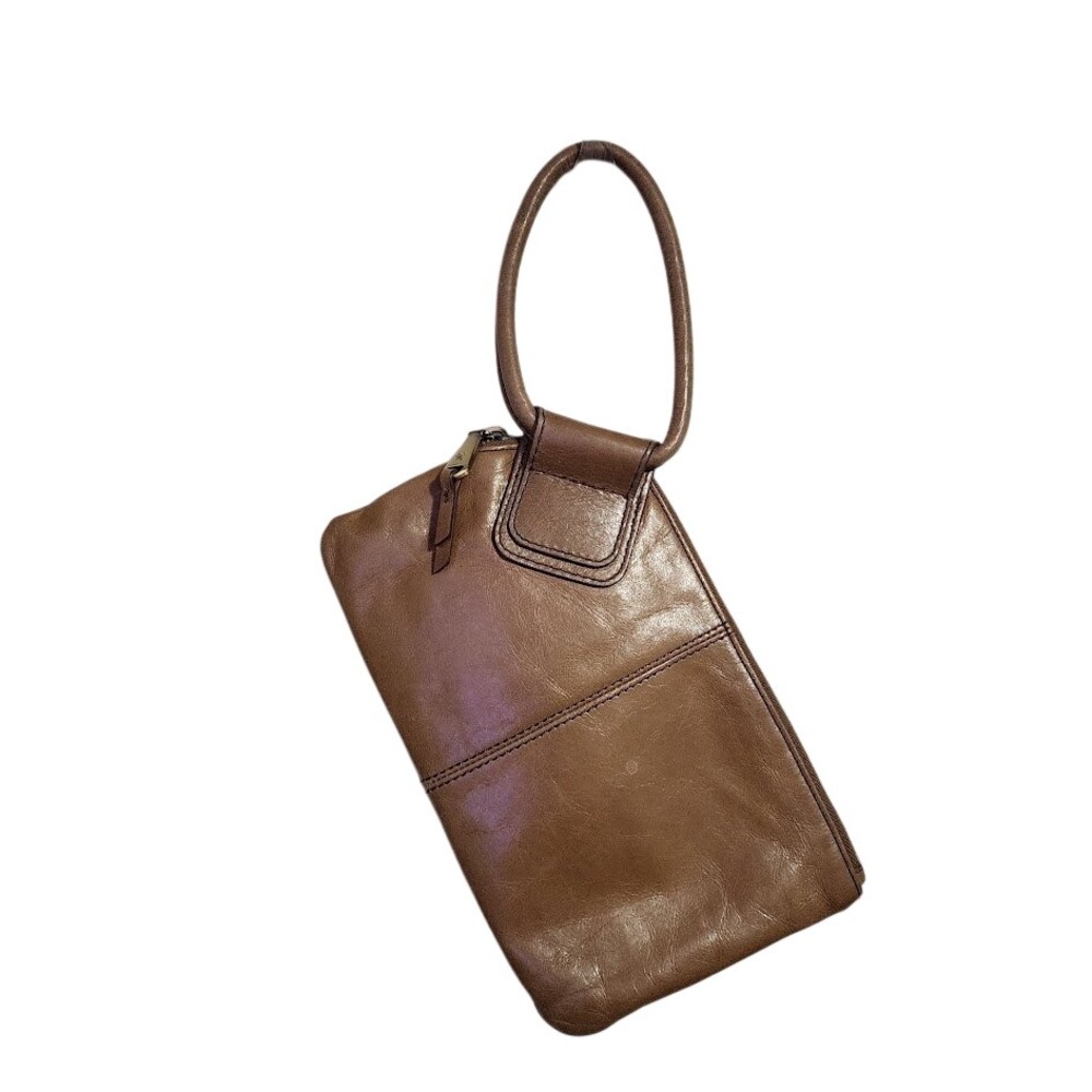 HOBO Y2K Sable Leather Wristlet Clutch Bag Ring Handle Brown Mini bag wallet
